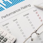 Performance rating form on a desk